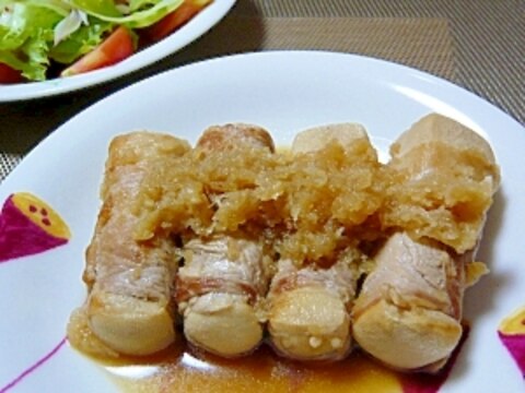 肉巻き高野豆腐のおろし煮♬